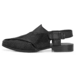 Stylish Zigzag Leather Black Ethnic For Men’s - BLK-10638