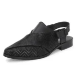 Stylish Zigzag Leather Black Ethnic For Men’s BK-10638