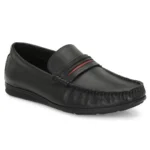 Salient Black Stylish Leather Moccasin Shoes For Men's SKU CODE BK-3851